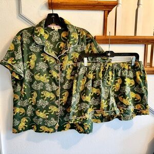 Haute dreamz Leopard Print Pajama Set like new. Runway item